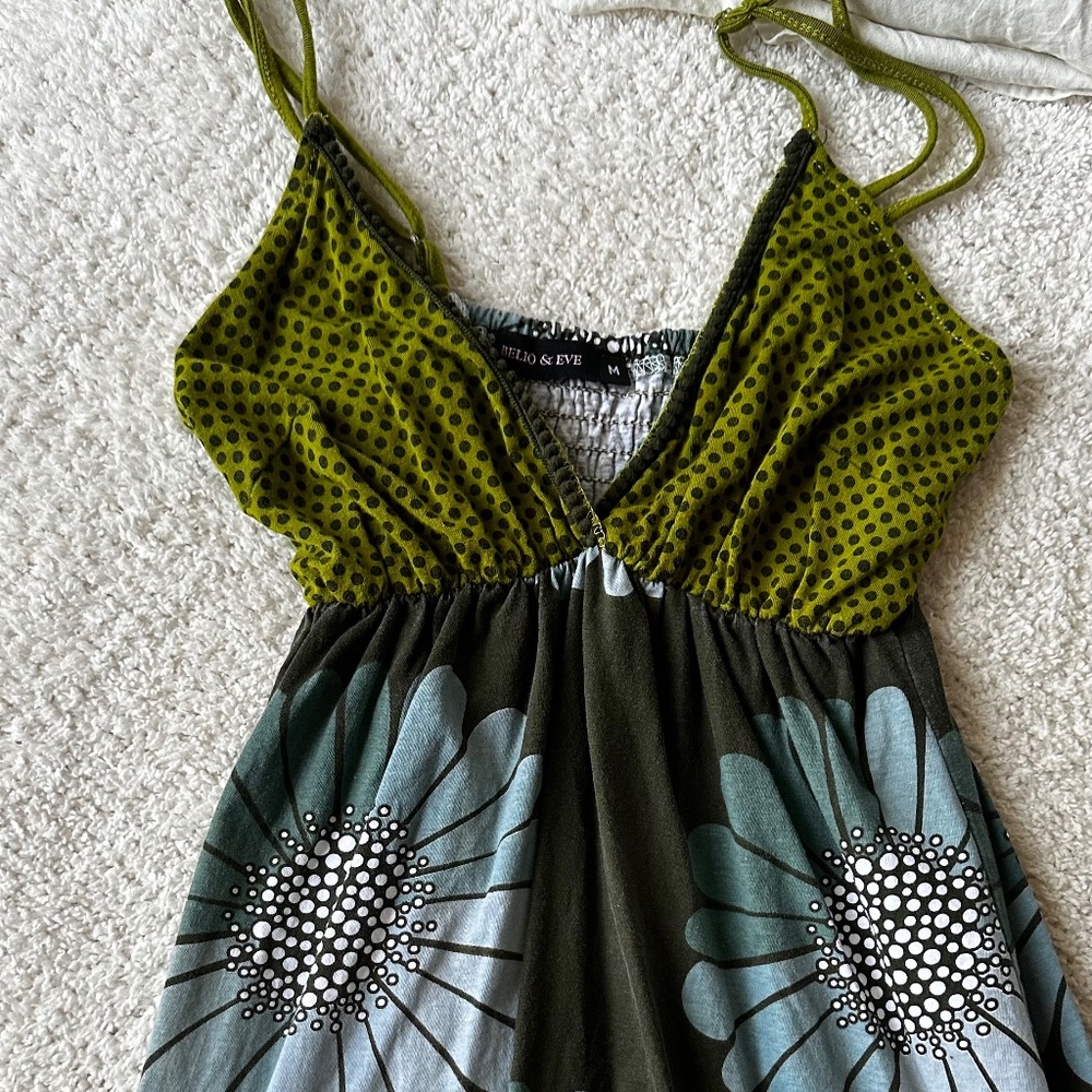 y2k thirteen going on 30-esque green floral dress